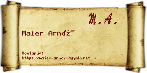 Maier Arnó névjegykártya